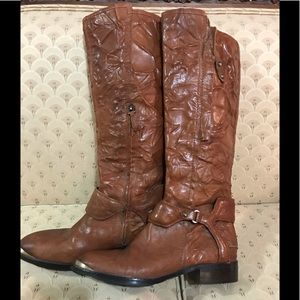 Sam Edelman crushed leather brown boots - Size 8M